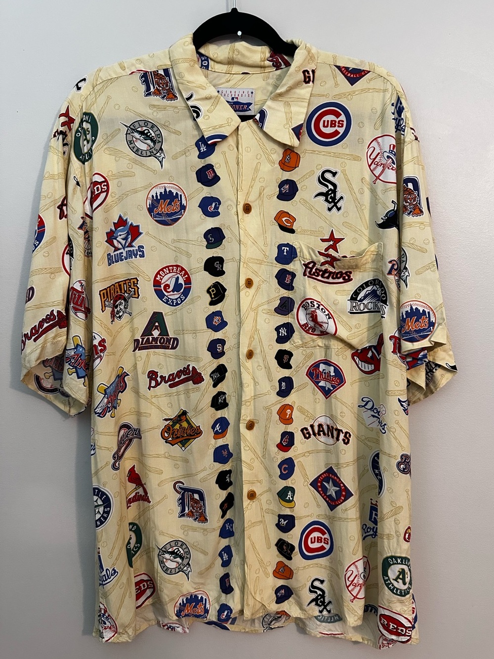 Vintage Reyn Spooner MLB Baseball Hawaiian Mens Shirt Large RARE All Over Print